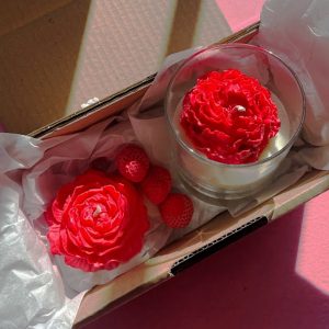 Pack de velas para san valetin con forma de flor
